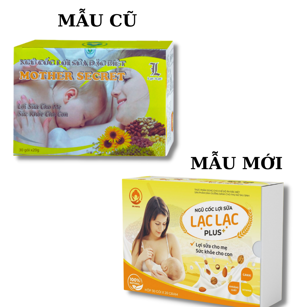 Ngũ cốc lợi sữa Lạc Lạc chuyên lợi sữa cho mẹ sau sinh 100% organic 600g (mẫu mới) (hộp/30 gói)