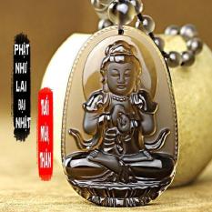 Chuỗi hạt đeo cổ mặt Phật bản mệnh người tuổi Mùi, tuổi Thân – phật Như Lai Đại Nhật S668 ( đá vàng )