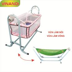 Nôi Võng tự động cho bé 2 trong 1 VINANOI – NV25 lòng nôi màu hồng