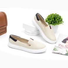 Giày Slipon Đế Cao Su Trắng Da Mềm Siêu Nhẹ Pixie X436