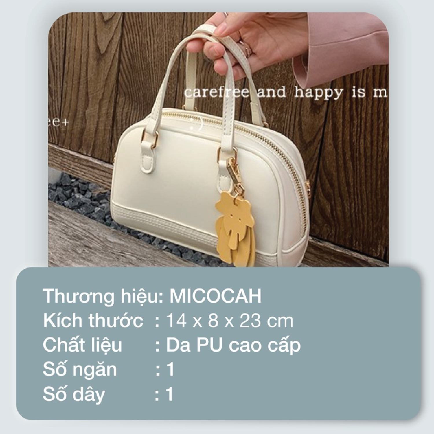 Túi xách nữ đeo chéo chính hãng MICOCAH dáng công sở thời trang phong cách Hàn Quốc da cao cấp...