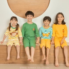 Đồ bộ quần áo thun cotton cho bé trai, bé gái mùa hè Unifriend U21-02. Size trẻ em 3, 5, 6, 7, 8, 10 tuổi
