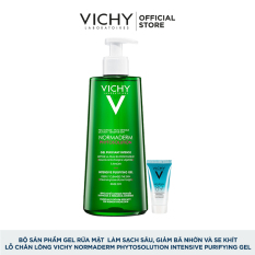 Bộ sản phẩm Gel Rửa Mặt làm sạch sâu, giảm bã nhờn và se khít lỗ chân lông Vichy Normaderm Phytosolution Intensive Purifying Gel
