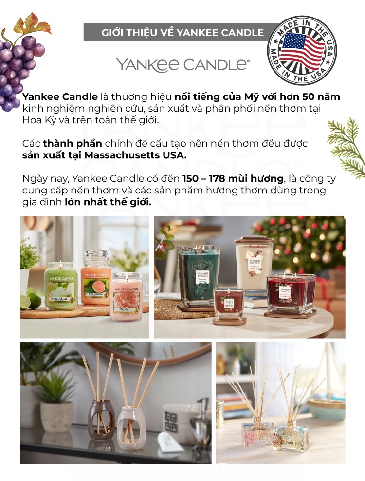 Nến thơm hũ Yankee Candle size L (623g) - nhiều mùi tùy chọn