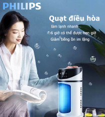 Philips Quạt điều hòa mini，Quạt Điều Hoà Mini Làm Mát Không Khí Kết Hợp Phun Sương Kiêm Đèn Ngủ，quạt hơi nước mini, quạt máy lạnh mẫu mới với 6 cấp độ gió và làm mát cực nhan-Cung cấp không khí góc rộng lớn – màn hình hiển thị kỹ thuật số