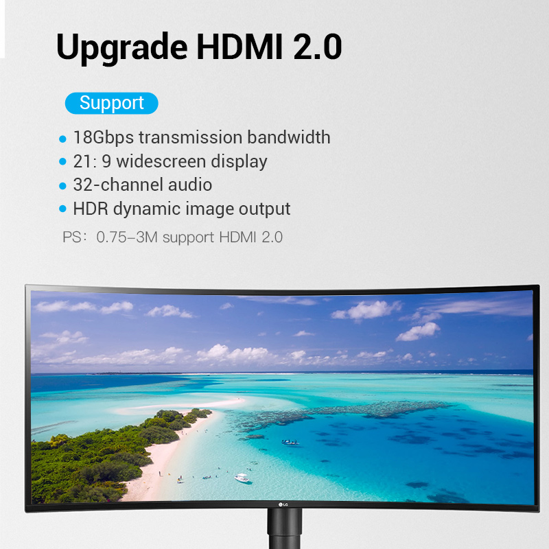 [Nhập LZDEL51 giảm 10% tối đa 200k cho đơn 99k] Vention dây cáp HDMI 2.0 4K High Speed HDMI Male...