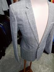 [HCM]Bộ vest nam màu xám sọc ca rô form ôm body
