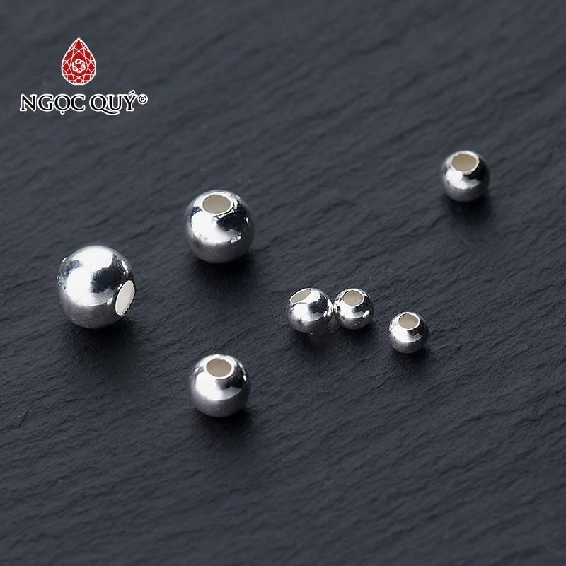 [HCM]Combo 5 bi bạc hạt tròn trơn hạt cườm bạc - Ngọc Qúy Gemstones