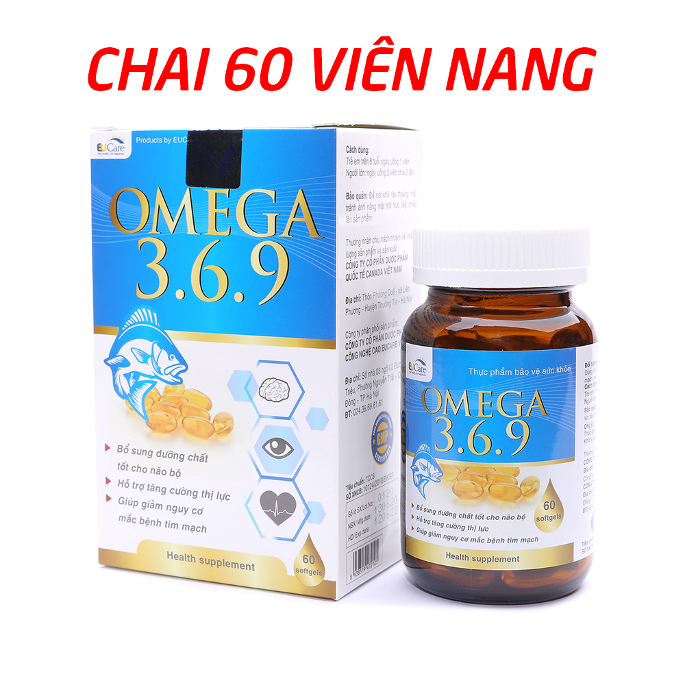 Viên dầu cá Omega 369 bổ sung EPA, DHA, dầu hoa anh thảo giúp bổ não, sáng mắt, khỏe tim...