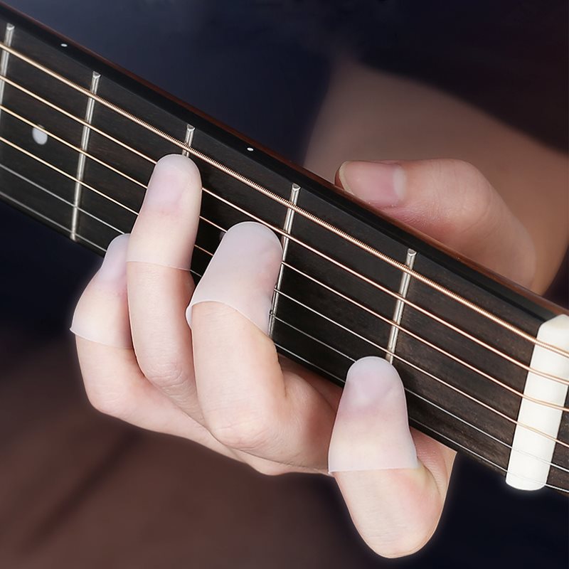TONGBAO01 4 miếng bảo vệ đầu ngón tay guitar miếng bảo vệ ngón tay silicon cho phụ kiện guitar