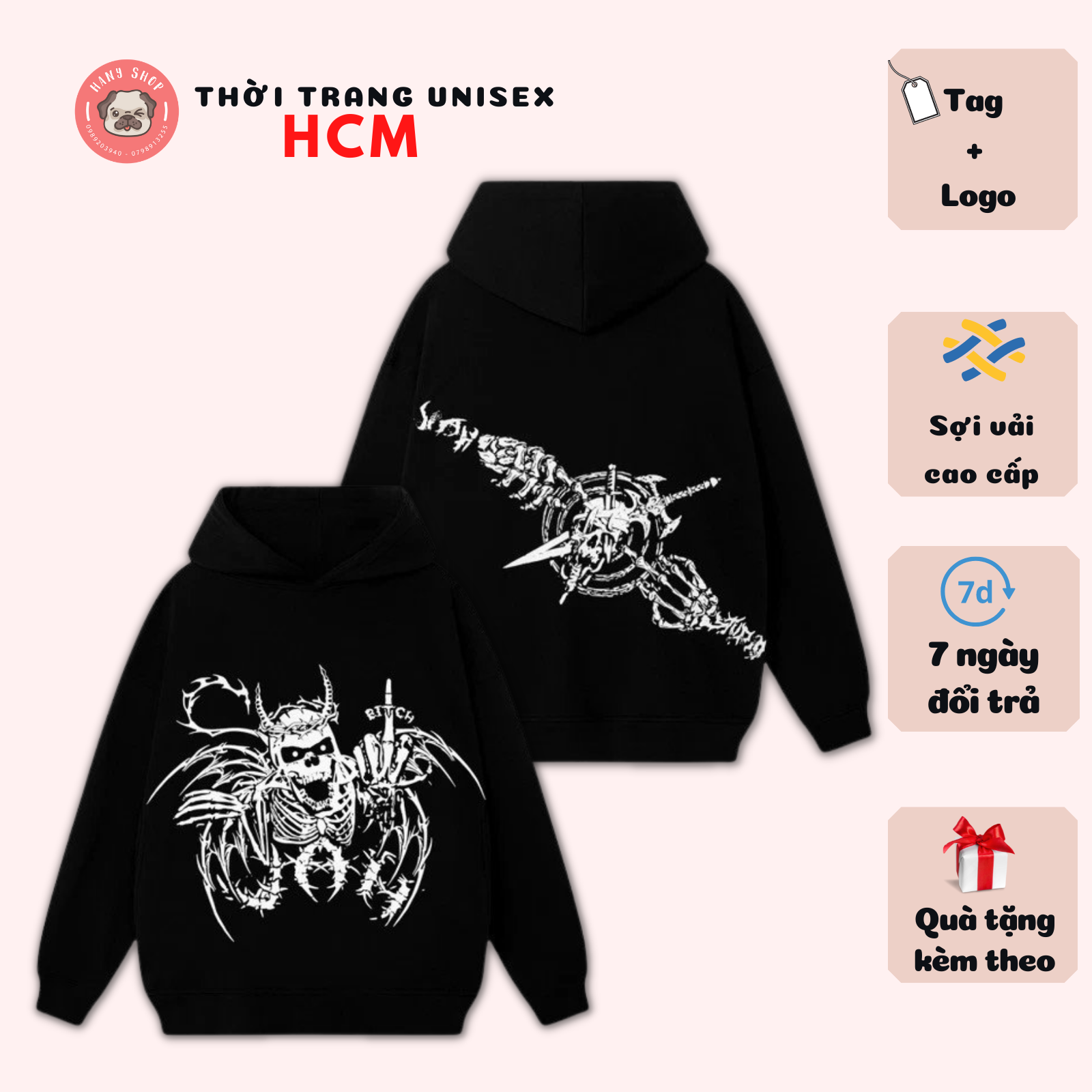 Áo hoodie VAH Studio Wings unisex nam nữ form rộng full tag có túi Thời trang Unisex HCM VAH01