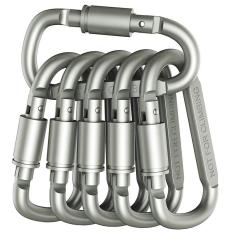 Bộ 6 móc khóa vòng khóa đa năng Carabiner Chữ D – Khoá Xoay 8cm dùng để treo đồ đi du lịch, đi phượt, đi dã ngoại…