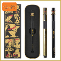 TUmama Kids Metal Fountain Pen Hộp quà tặng One Piece Văn phòng phẩm Vàng đen Phiên bản kỷ niệm Văn phòng phẩm 0.38mmEF Highlight Thư pháp Đài phun nước Bút vẽ tranh Ink Pouch Pen QFPY1710