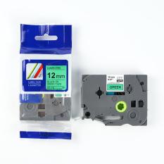 Nhãn in CPT-731 tương thích máy in nhãn Brother P-Touch – Nhãn in chữ đen nền xanh lá khổ 12mm