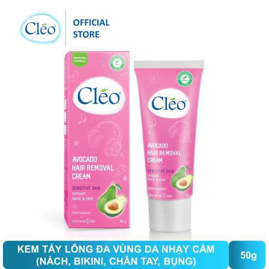 Combo kem tẩy lông chiết xuất bơ Cleo dành cho da nhạy cảm 50g và Gel dưỡng da chiết xuất...