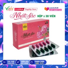 Tăng cường nội tiết tố nữ, cải thiện sinh lý nữ, ổn định vòng kinh, làm đẹp da, mịn da, giảm vết nhăn, mờ vết nám, sạm da, tàn nhang. Giúp da trắng hồng mịn màng. Nhất Sắc, hộp 30 viên.