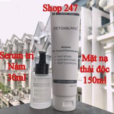 Combo Serum trị nám tàn nhang và Mặt nạ sủi bọt Detox BlanC