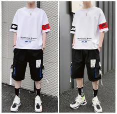 Bộ Quần Áo Thun Nam Ngắn Tay Quần Short Đùi Phối Dây Phong Cách Sành Điệu SoYoung MEN QA 039