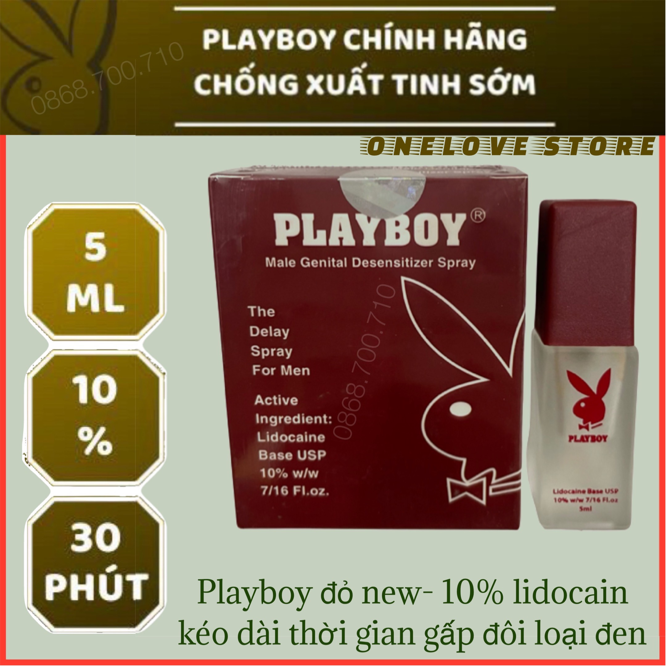 chai xịt hỗ trợ chống xuất tinh sớm Playboy đỏ 5ml