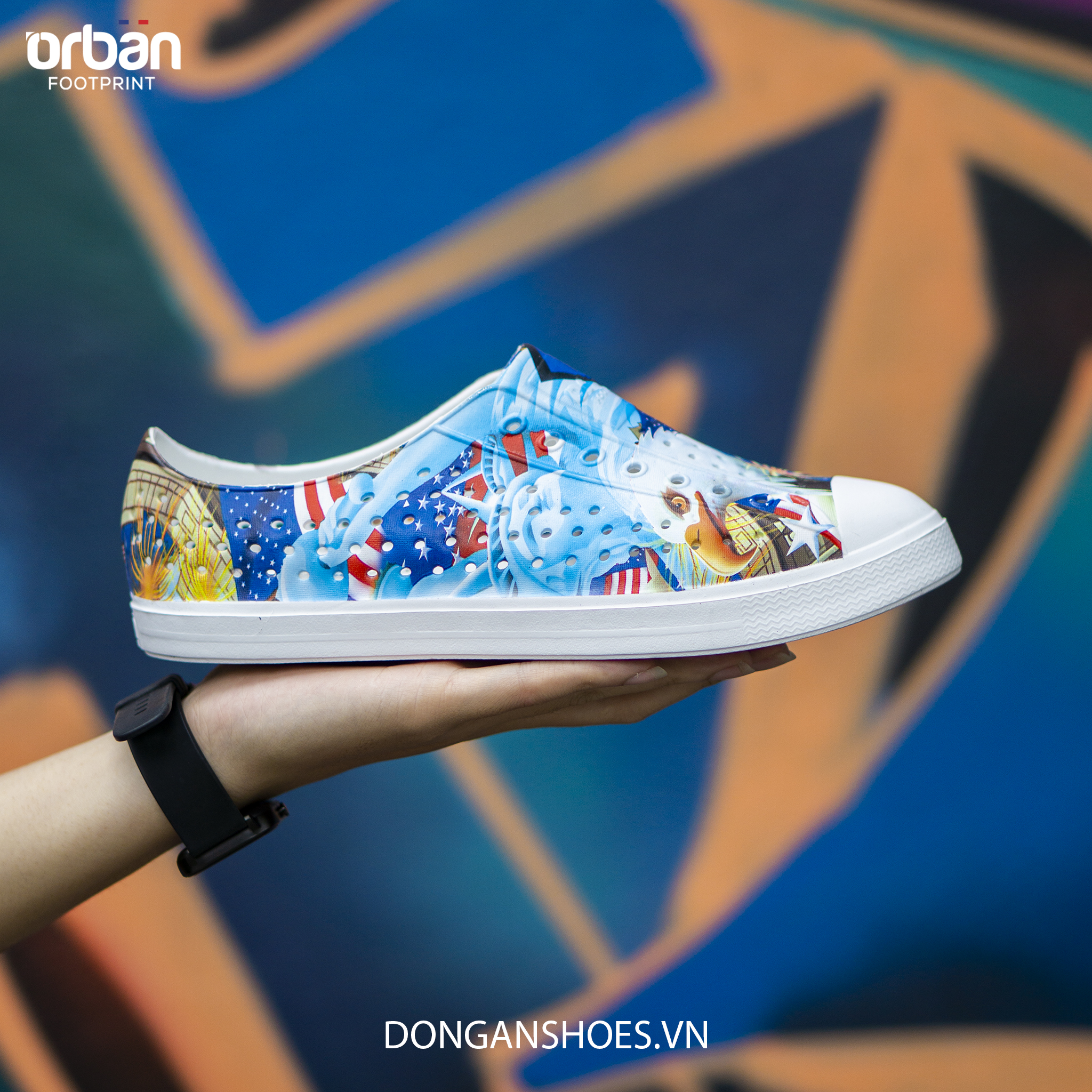 Giày nhựa in hình eva Urban Footpritn D2001 Graphics chính hãng cho trẻ em