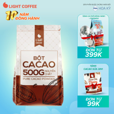 [SẢN XUẤT MỚI] Bột cacao cao cấp Light Coffee , 100% nguyên chất, không pha trộn tạp chất , dễ tan, đậm đà – Gói 500g TOP BÁN CHẠY