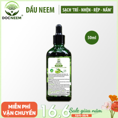 Dầu neem hữu cơ DOCNEEM phòng diệt sâu bệnh hoa hồng, phong lan, cây cảnh, dầu neem oil nguyên chất ép lạnh 50ml