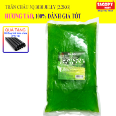 Trân Châu 3Q Bibi Jeally vị Táo Xanh (Túi 2.2Kg) Tặng 5 Ống Hút làm trà sữa, trân châu đường đen, tran chau, trân châu đài loan, trân châu caramel, trân châu taiwan, thạch ngọc trai ngon như eurodeli, magic ball, sea jelly, wings- SAGOPY