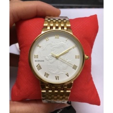 Đồng hồ nam nữ Baishuns mặt trắng họa tiết rồng phượng dây xích kim loại không gỉ 2019, đa dạng sản phẩm, cam kết hàng như hình