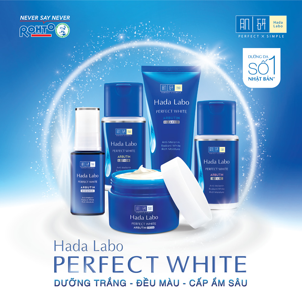 Kem rửa mặt dưỡng trắng Hada Labo Perfect White Cleanser 80g