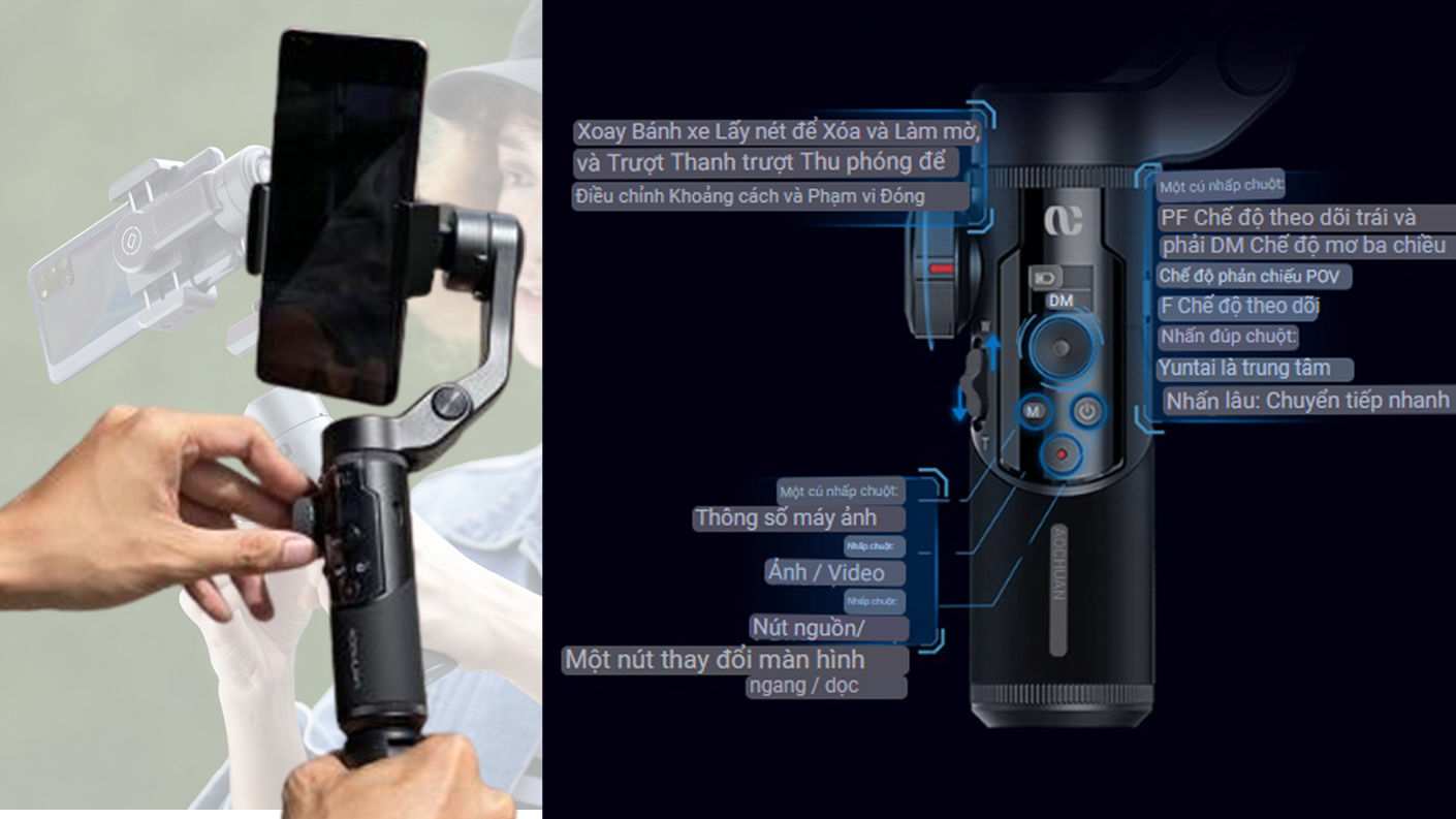 Gậy chống rung Smart X Pro chống rung cực đỉnh chụp ảnh quay video làm vlog chuyên nghiệp tích hợp...