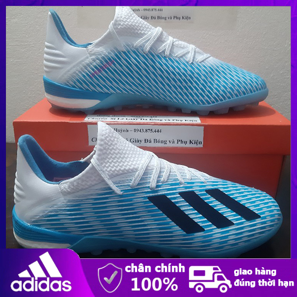 【Lincoln Sports】Giày bóng đá Adidas，Giày đá bóng TQ Adidas X19.1 TF xanh ngọc