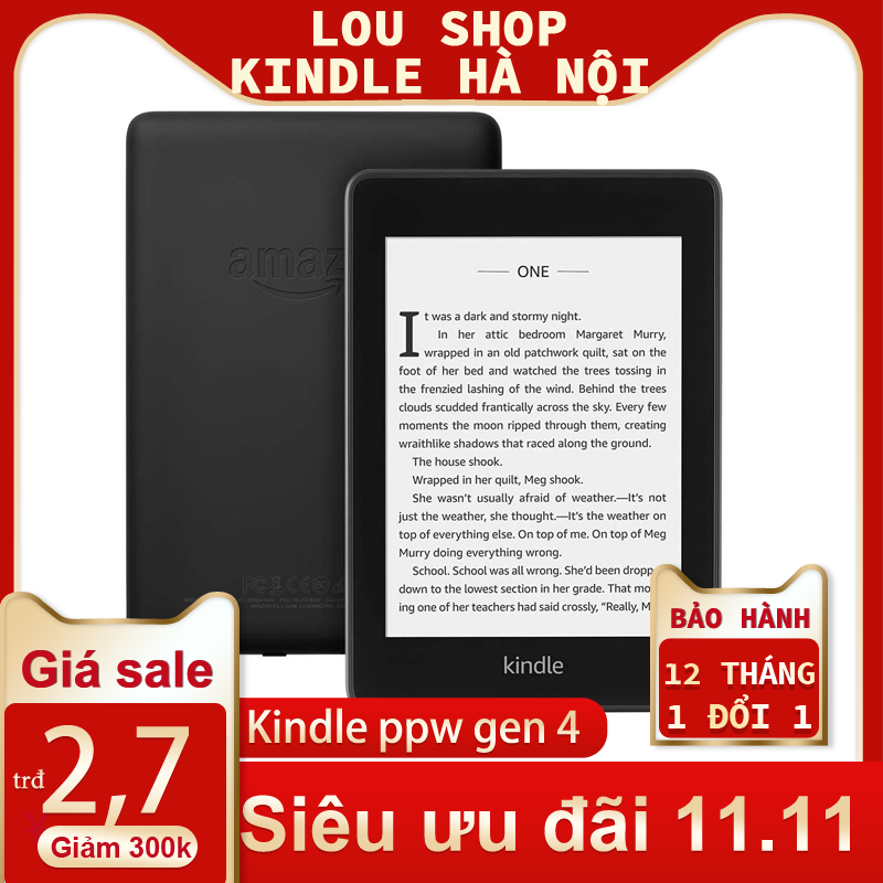 Máy đọc sách Kindle Paperwhite 4 (10th) Kindle PPW4, màn hình eink, 6 inch 300PPI, Darkmode, chống nước