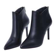 GIÀY BOOTS DA MỀM ĐEN GÓT NHỌN