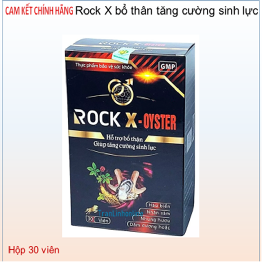 Viên uống Rock X Oyster Hỗ Trợ Bổ Thận, Giúp Tăng Cường Sinh Lực, Mạnh Gân Cốt, Thành phần thảo Dược, Tran linh online – Hộp 30