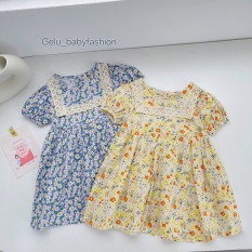 Đầm váy hoa nhí cho bé gái kiểu dáng xinh xắn, dễ thương có khuy sau cho bé gái từ 8-25kg – Gelukids