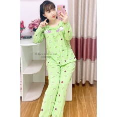 Bộ đồ bầu và sau sinh cúc giữa vải cotton 100%, 4 màu Xanh dương – Xanh lá – Vàng – Hồng .