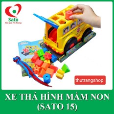 Đồ chơi xe thả hình khối 17 chi tiết đồ chơi an toàn SATO