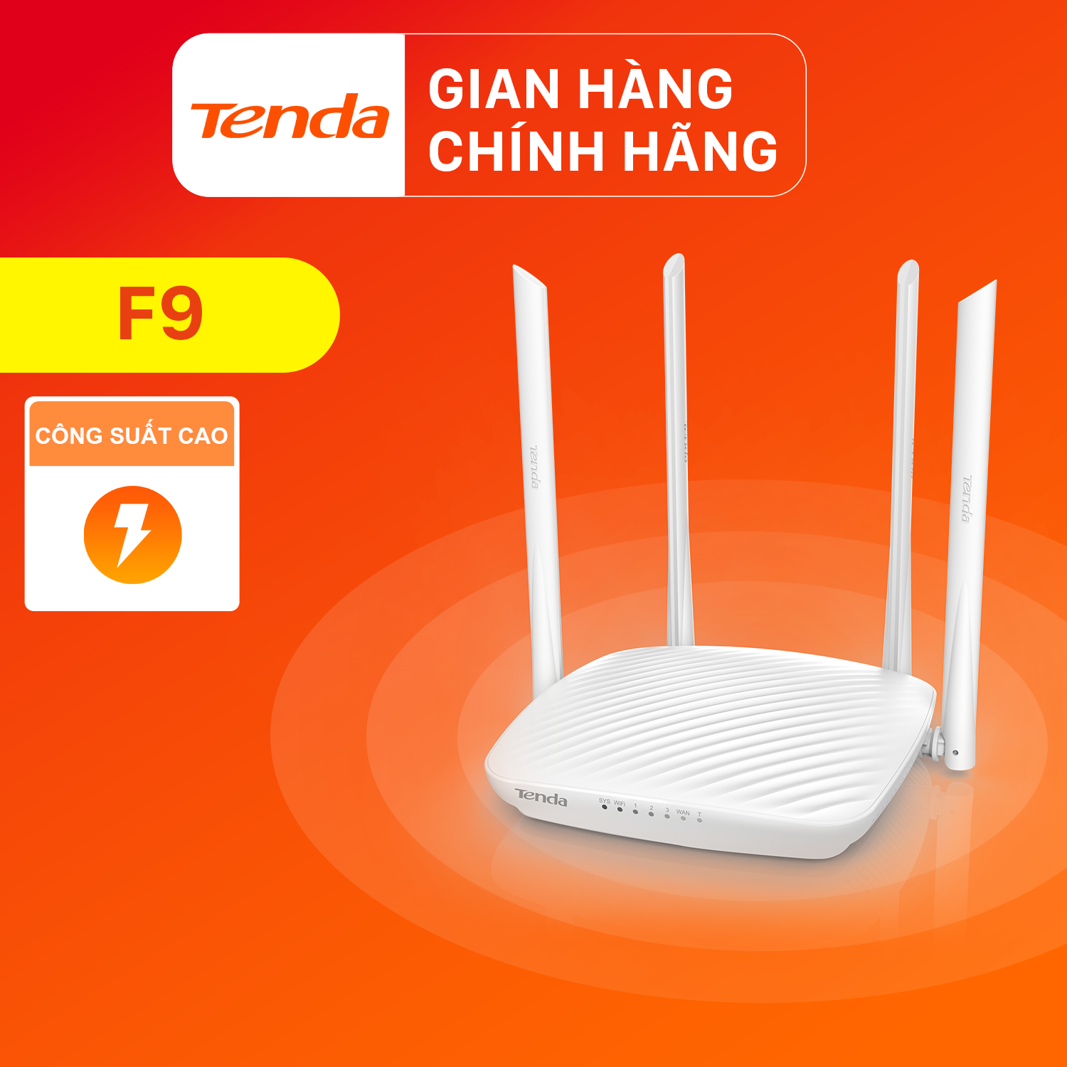 Tenda Thiết bị phát Wifi F9 Chuẩn N 600Mbps – Hãng phân phối chính thức