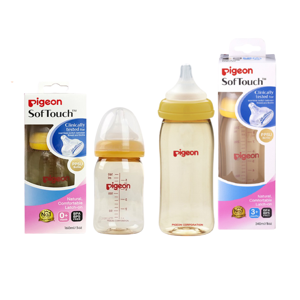 Bình sữa Pigeon SofTouch 160ml/240ml chính hãng nhập khẩu