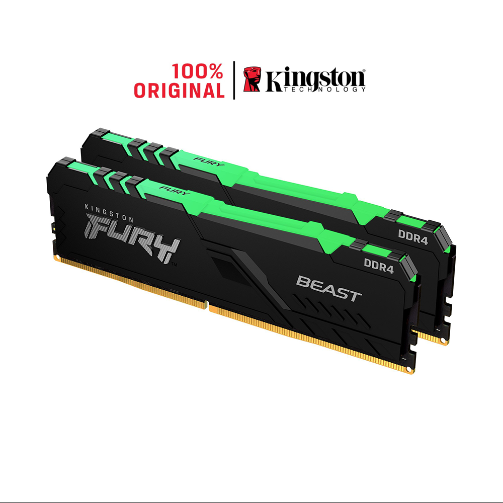 Ram PC Kingston Fury Beast RGB 16GB 3600MHz DDR4 (2x8GB) KF436C17BBAK2/16