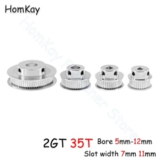 【CW】 35T 2GT Timing Pulley Bore 5 6 6.35 7 8 10 12mm GT2 35 Tooth Synchronous Printer Parts for width 6mm 10mm