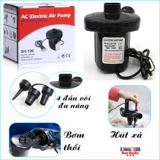 Bơm điện 2 chiều thổi hơi hút chân không Wenbo (Đỏ) / Máy Bơm Hút Điện Đa Năng SH Wenbo-196 – Bơm Phao Bơi, Nhà Hơi, Nệm Hơi, Bể Bơi Phao