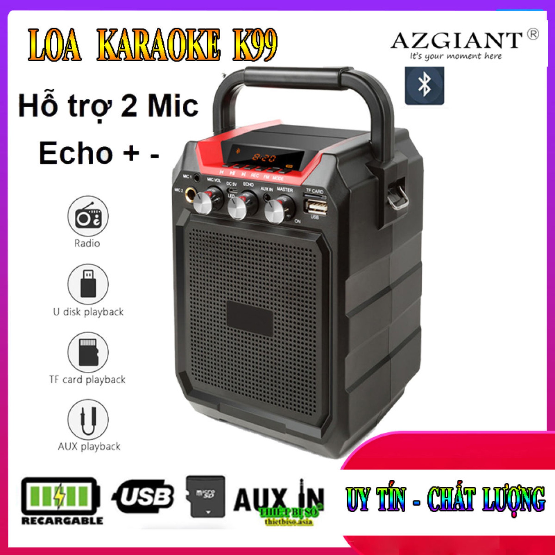 Bộ Dàn Hát Karaoke, Tuyệt Đỉnh Âm Thanh Loa K99 Tròn Bass, Sáng ...