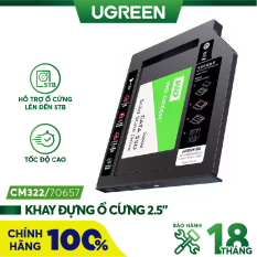 Khay đựng ổ cứng 2.5″ cho Laptop có ổ CD mỏng 9.5mm UGREEN 70657 cao cấp – Hàng phân phối chính hãng – Bảo hành 18 tháng