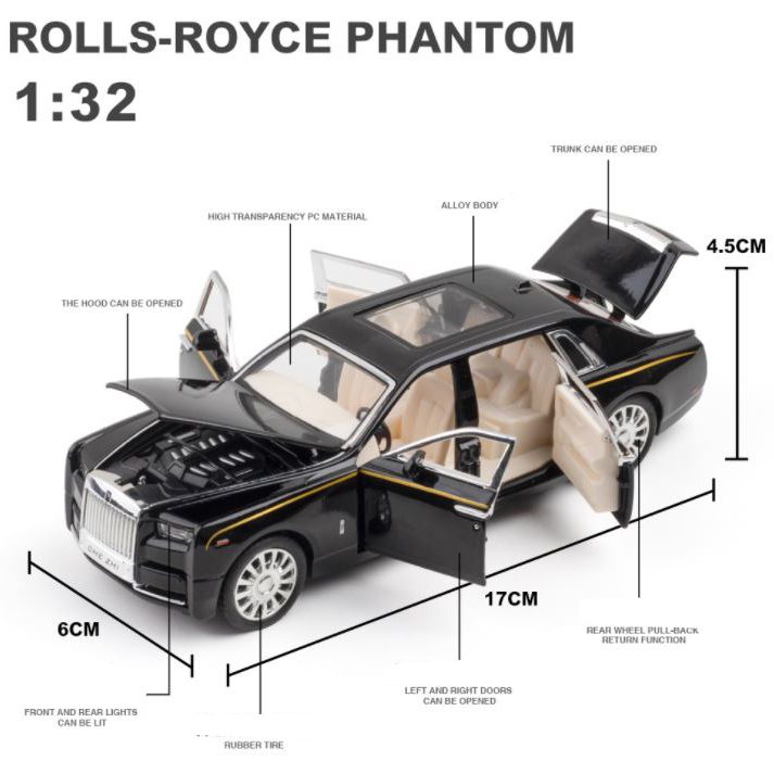 Mô hình xe kim loại Rolls-Royce Phantom tỷ lệ 1:32