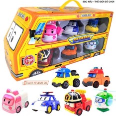 Bộ 6 xe ô tô đồ chơi Biệt đội Poli Robocar biến hình