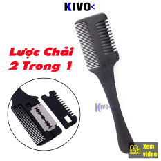 Lược Chải Tóc 2in1 Tiện Lợi – Lược Dao Cạo Cắt / Tỉa Tóc Tháo Lắp Lưỡi Lam Dễ Dàng – Lượt Cắt Tóc Nam / Nữ – Kivo