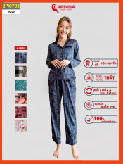Đồ Bộ Nữ 𝐂𝐀𝐑𝐃𝐈𝐍𝐀 Pijama Chất Lụa Satin Nhật Cao Cấp Quần Dài Áo Tay Lỡ Họa Tiết 2Pi07