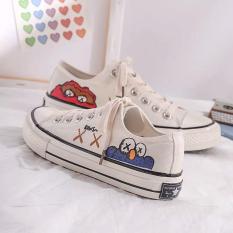 Giày thể thao nữ hình ngộ nghĩnh – giày nữ sneaker giày vải nữ giày bata nữ màu trắng màu đen màu vàng giá rẻ dưới 100k phong cách thời trang ulzzang hàn quốc bts chạy bộ tập gym đi học đi chơi học sinh hot pro