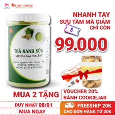 [MUA 2 TẶNG QUÀ] Bột trà xanh sữa 3in1, matcha xuất xứ Nhật Bản, hũ 550g, từ nhà sản xuất Light Coffee